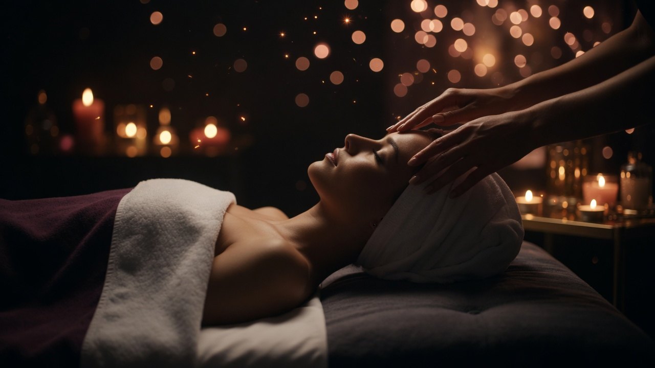 Sculptural facial massage for lymphatic drainage