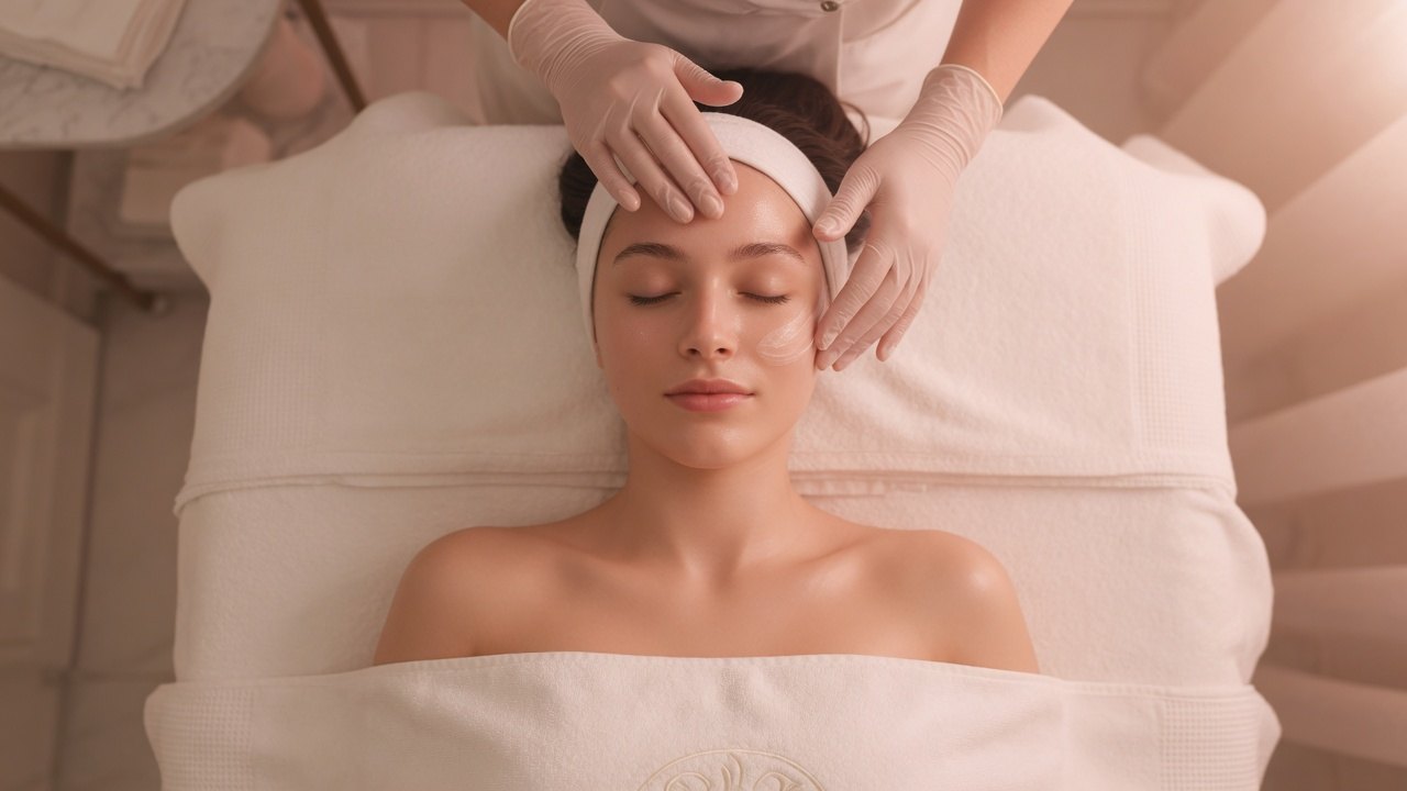 Signature facial treatment from above